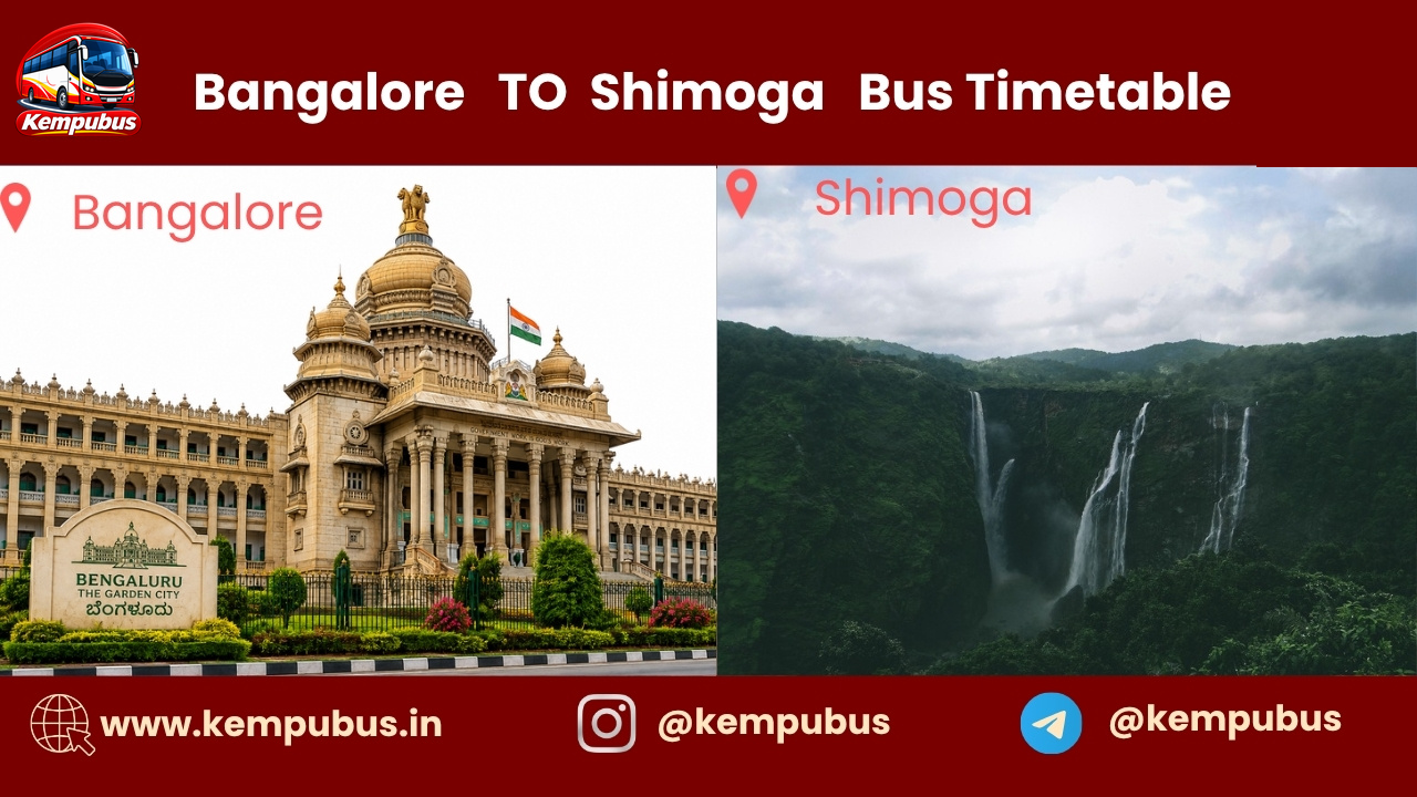 Bangalore to Shimoga bus timetable